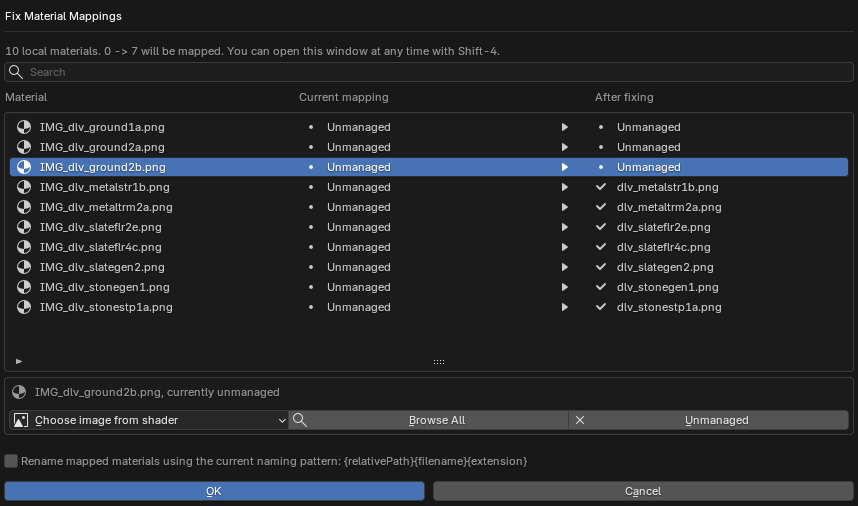 Fix Material Mapping Tool