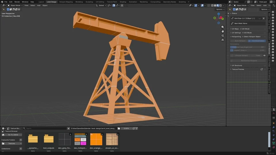 Oil well hotspot texturing workflow